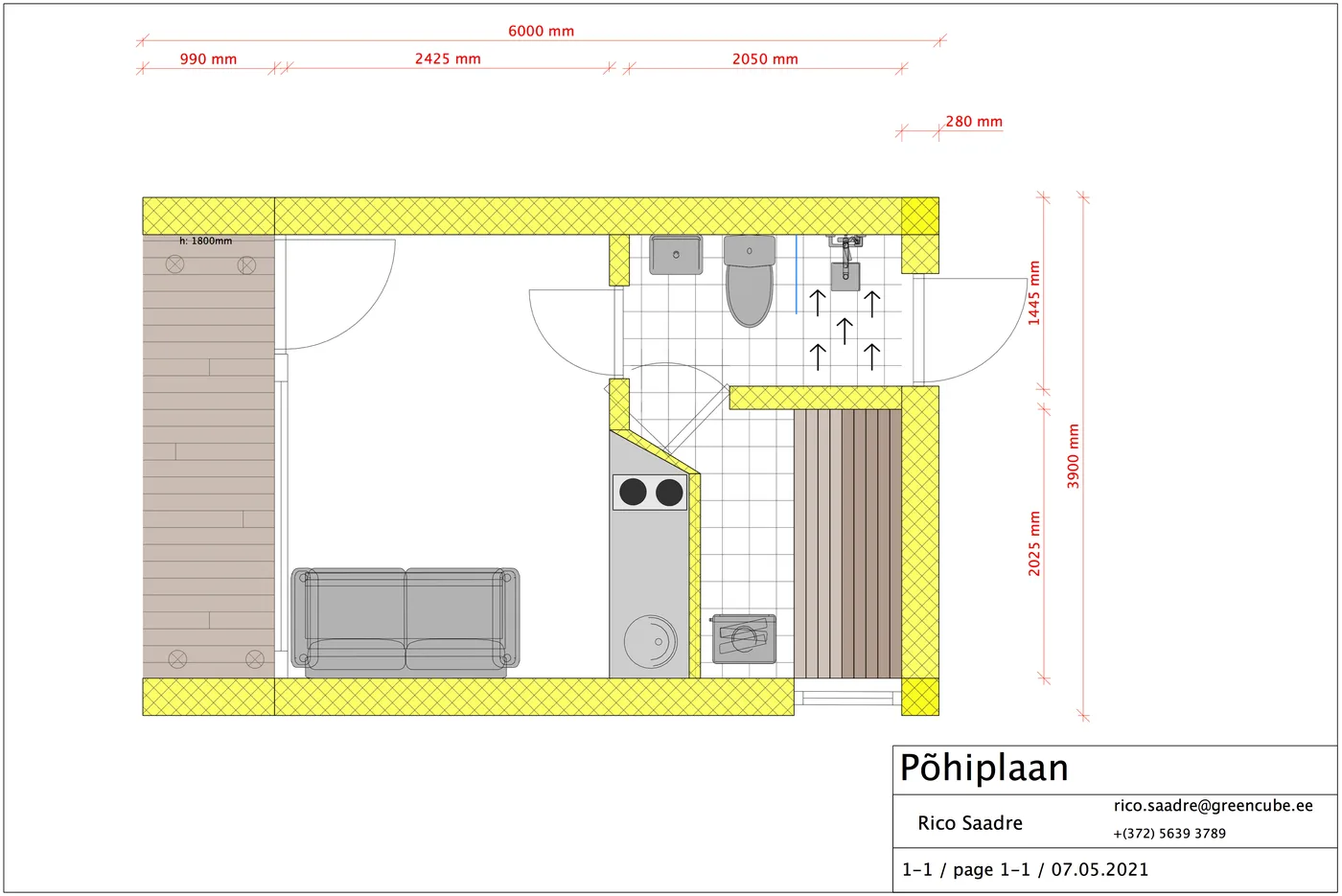 Greencube Kätrin põhjaplaan