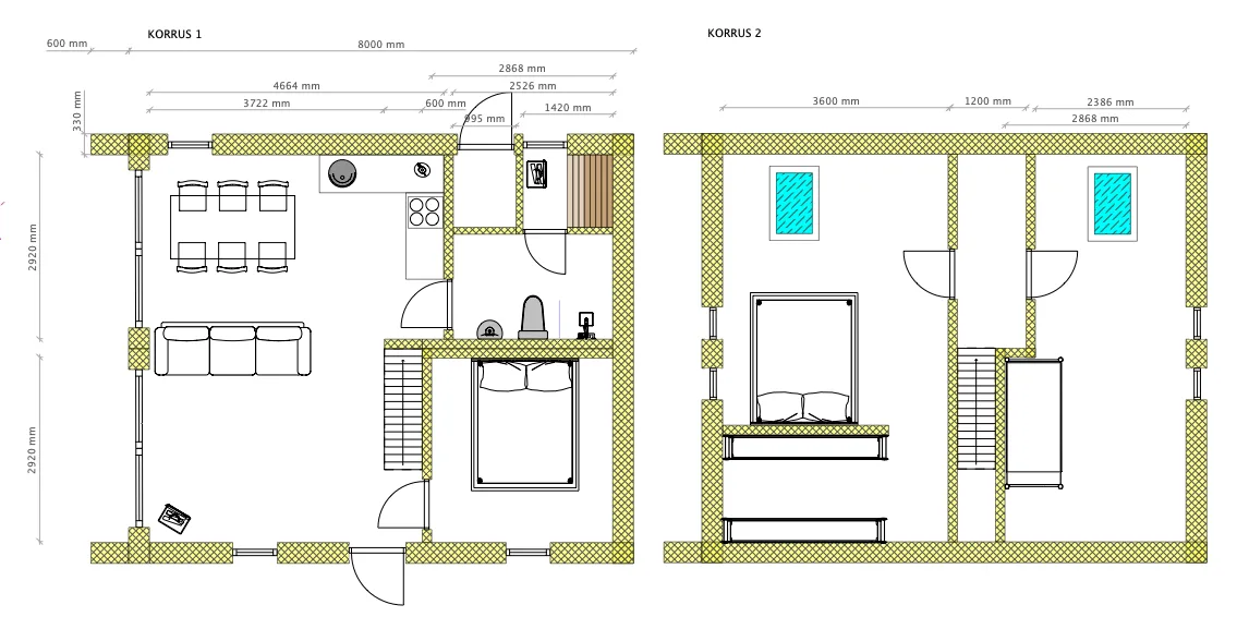 Greencube Kristiina põhjaplaan
